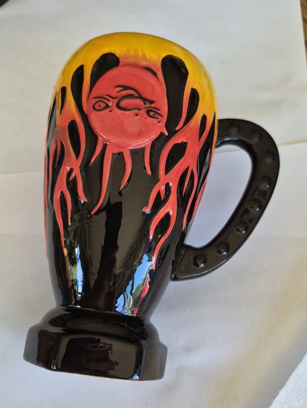 Harley-Davidson 2005 Flames Skull Mug Black & Orange Ceramic Mug